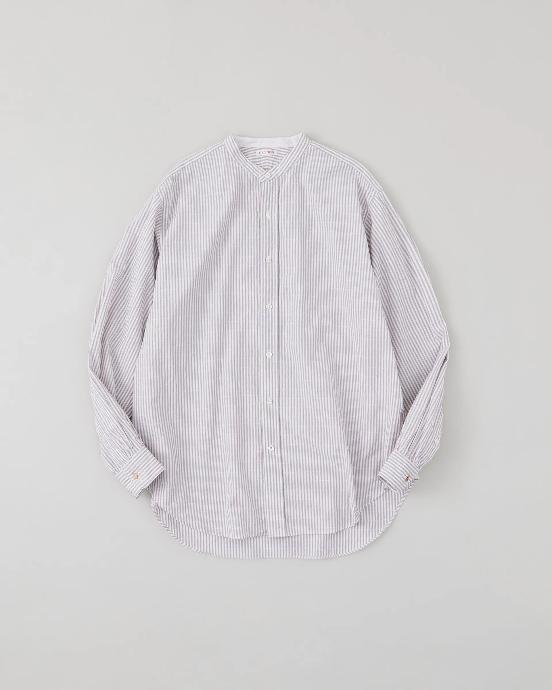 NICENESS 25AW MARC / Dobby Stripe Band Collar Dress Shirt